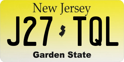 NJ license plate J27TQL