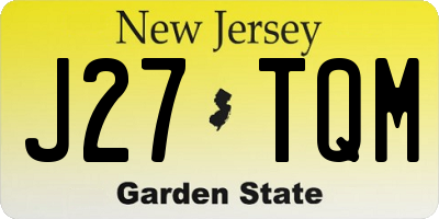NJ license plate J27TQM