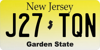 NJ license plate J27TQN