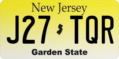 NJ license plate J27TQR