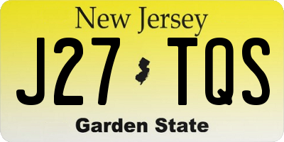 NJ license plate J27TQS