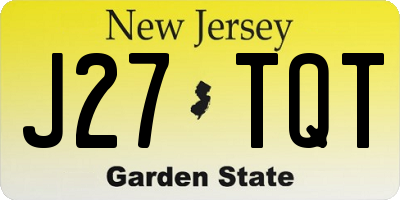 NJ license plate J27TQT