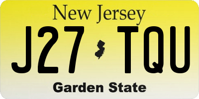NJ license plate J27TQU
