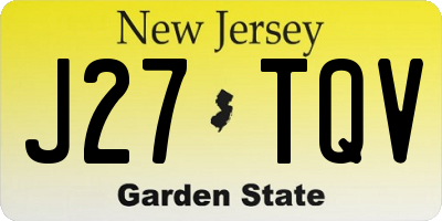 NJ license plate J27TQV