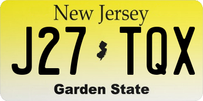 NJ license plate J27TQX