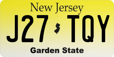 NJ license plate J27TQY