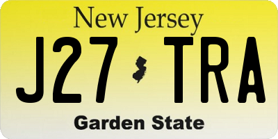 NJ license plate J27TRA