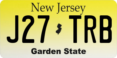 NJ license plate J27TRB