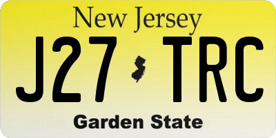 NJ license plate J27TRC