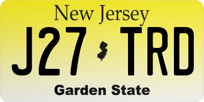 NJ license plate J27TRD