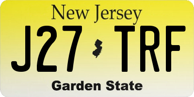 NJ license plate J27TRF