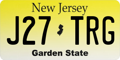NJ license plate J27TRG
