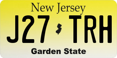 NJ license plate J27TRH