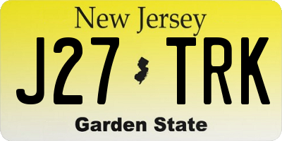 NJ license plate J27TRK