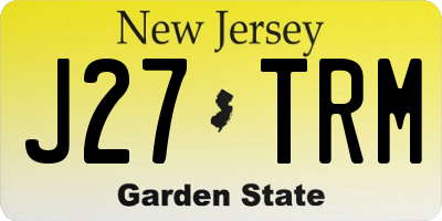 NJ license plate J27TRM