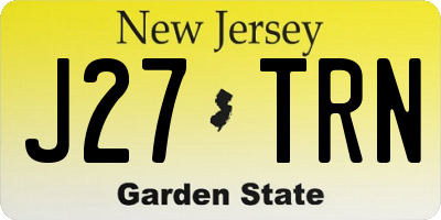 NJ license plate J27TRN