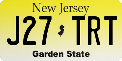 NJ license plate J27TRT