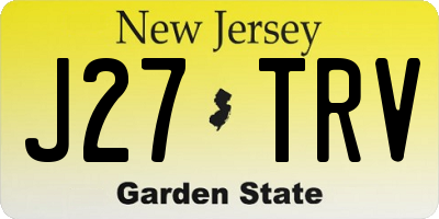 NJ license plate J27TRV
