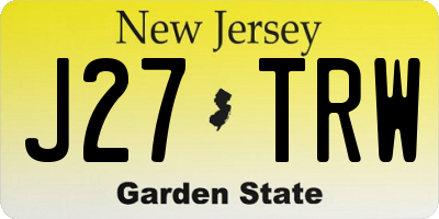 NJ license plate J27TRW