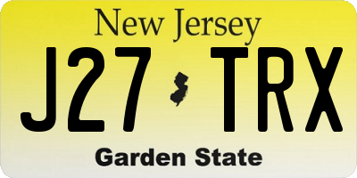 NJ license plate J27TRX