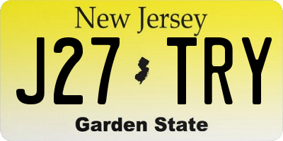 NJ license plate J27TRY