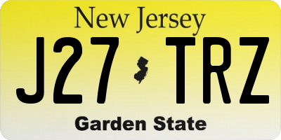 NJ license plate J27TRZ