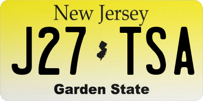 NJ license plate J27TSA