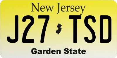 NJ license plate J27TSD