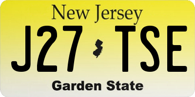 NJ license plate J27TSE