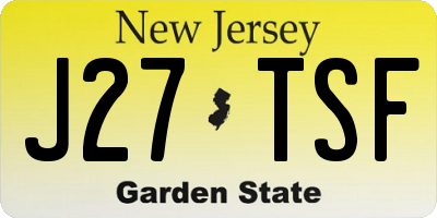 NJ license plate J27TSF