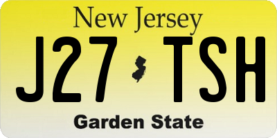 NJ license plate J27TSH