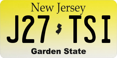 NJ license plate J27TSI