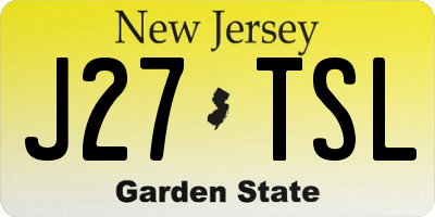 NJ license plate J27TSL