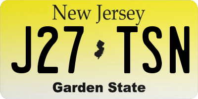NJ license plate J27TSN