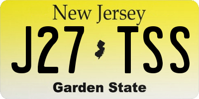 NJ license plate J27TSS