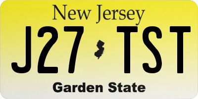 NJ license plate J27TST
