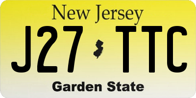 NJ license plate J27TTC