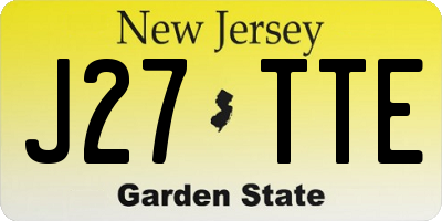 NJ license plate J27TTE