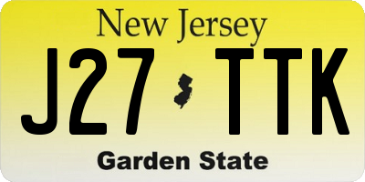 NJ license plate J27TTK