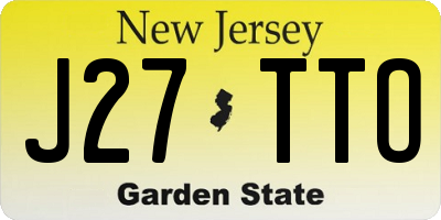 NJ license plate J27TTO