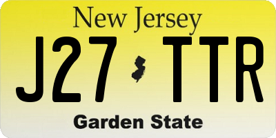 NJ license plate J27TTR
