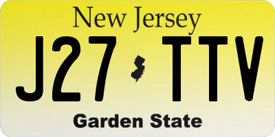 NJ license plate J27TTV