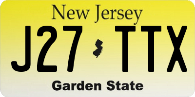 NJ license plate J27TTX