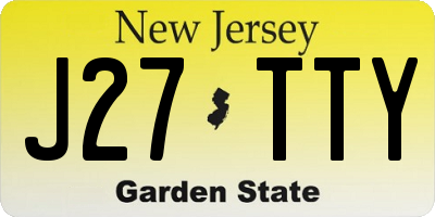 NJ license plate J27TTY