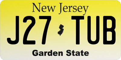 NJ license plate J27TUB