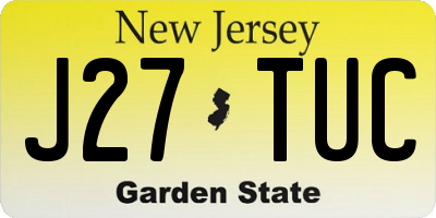 NJ license plate J27TUC