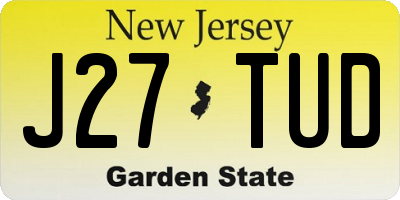 NJ license plate J27TUD