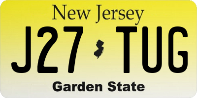 NJ license plate J27TUG