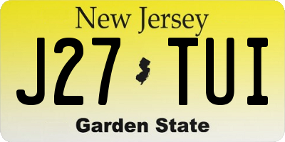 NJ license plate J27TUI