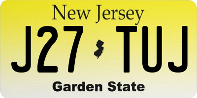 NJ license plate J27TUJ